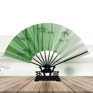 cosplay道具日式 跳舞蹈古风折扇 十骨蝙蝠扇子绢布可转中国风女式