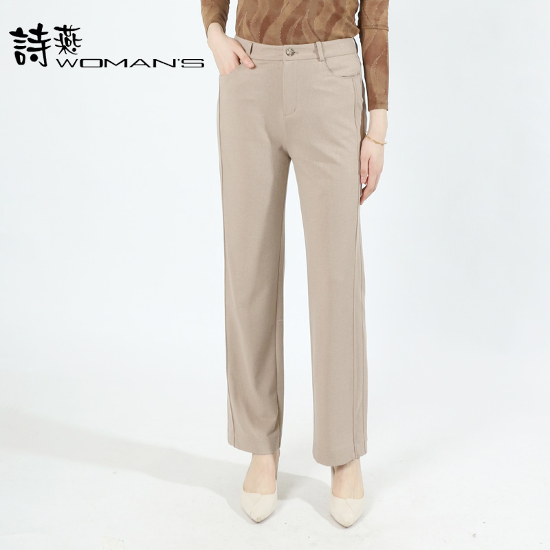 詩燕時裝2025春秋新款時尚百搭高腰顯瘦直筒褲女休閑長褲子F1111