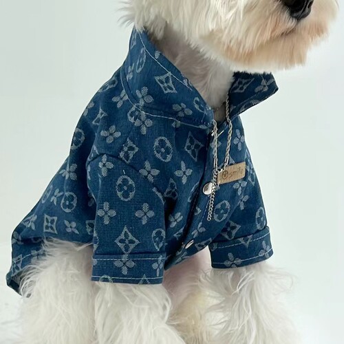 大型犬宠物牛仔衬衣四季防风潮牌