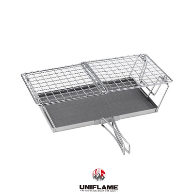 日本制UNIFLAME 户外露营不锈钢折叠面包烘烤器  折叠烧烤架
