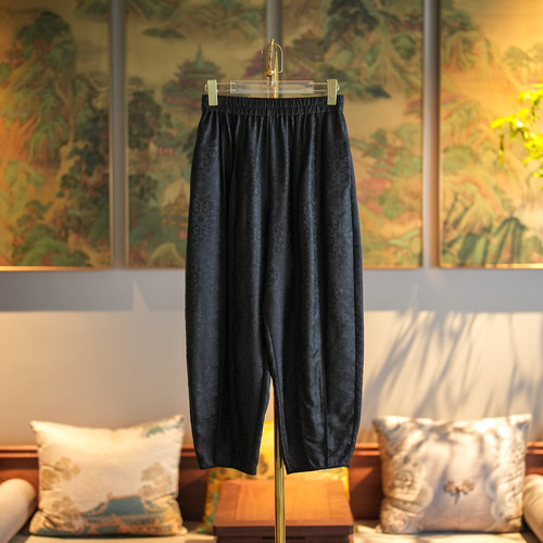 蓝大【璎宸】新中式桑蚕丝裤子7744