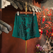 桑蚕丝短裤 新中式 5930 ​​清屿 蓝大