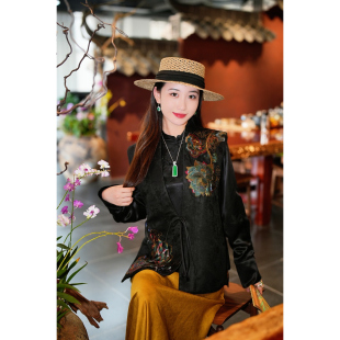 蓝大新中式 桑蚕丝马甲5687