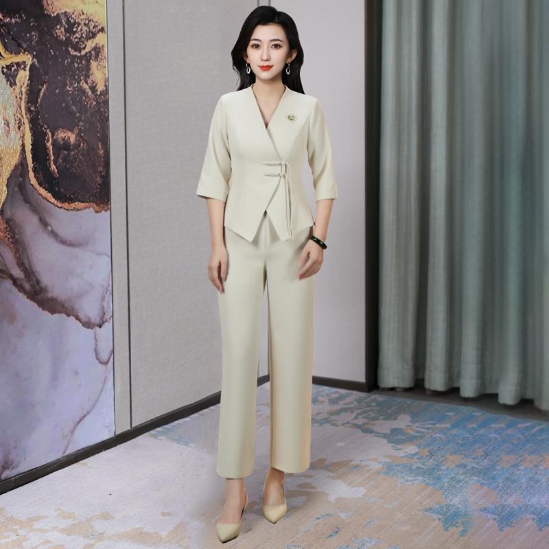 足浴足疗技师工作服新款美容养生会所工服高端气质按摩技师服套装