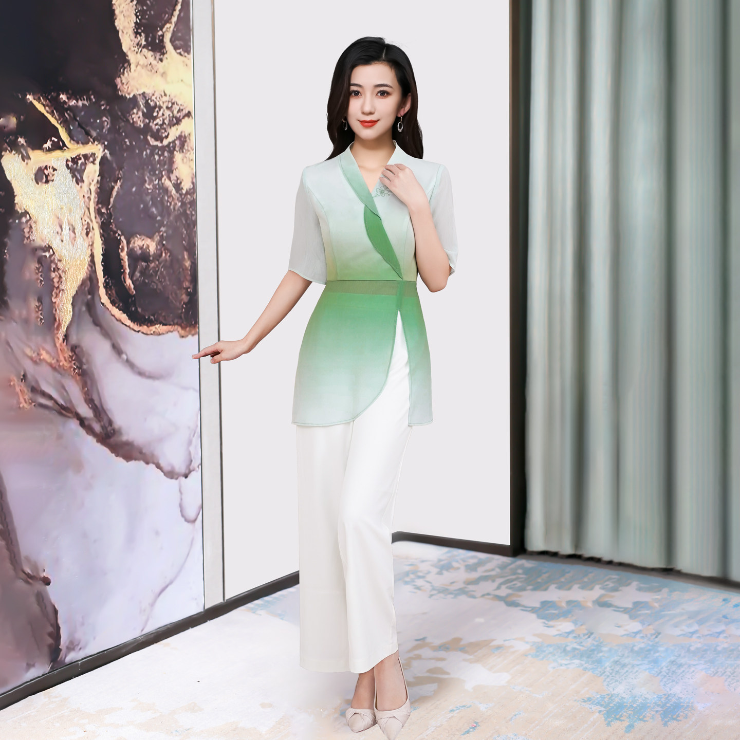 2025新款高端足浴技师工作服套装