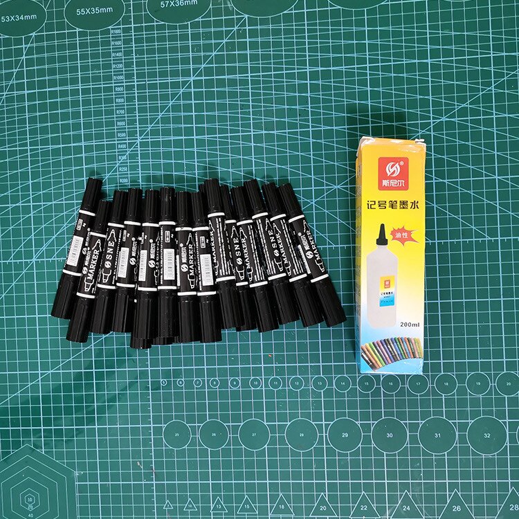 100 조각 SNIER 후크 펜 수성 마커 유성 후크 펜 아트 페인팅 양방향 펜 블랙