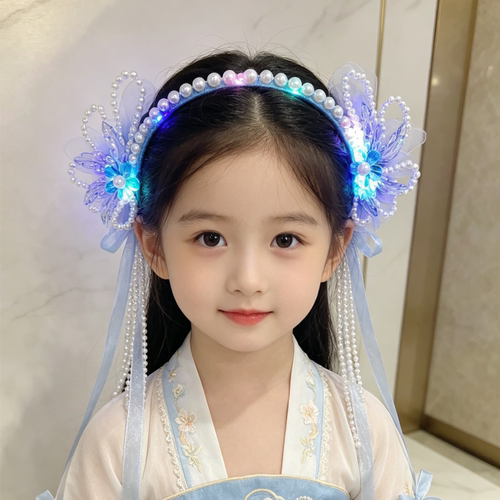 成品天使之翼爆款发箍旅游拍照演出美人鱼发饰儿童发光公主风头饰