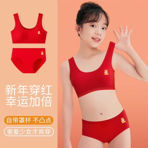 12岁女孩本命年内衣内裤套装纯棉