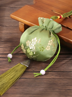 端午节香包香囊空袋随身驱蚊刺绣艾草香袋DIY梅花锦缎手提香囊袋