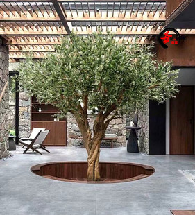 仿真橄榄树大型橄榄叶树仿真绿植油橄榄树落地装饰摆件绿叶景观树