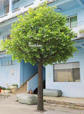仿真栎树柞树橡果树大型玻璃钢落地景观树造景摆件户外人造绿叶树