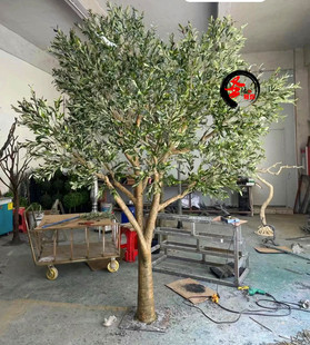 仿真橄榄树定制仿生绿植假油橄榄果树造景落地摆件家居办公装饰