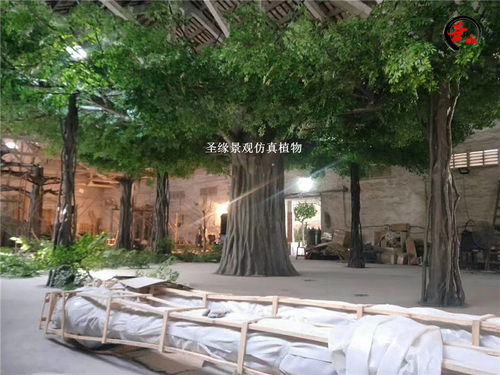榕树仿真绿叶假树影视道具树