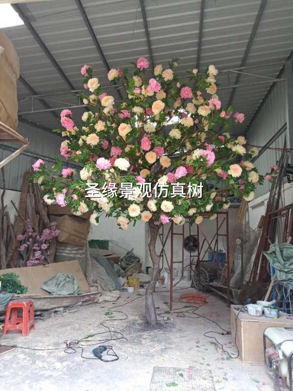 仿真牡丹花4.5米大型落地摆件