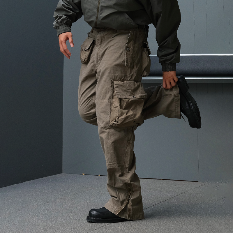 重工多口袋直筒宽松工装裤