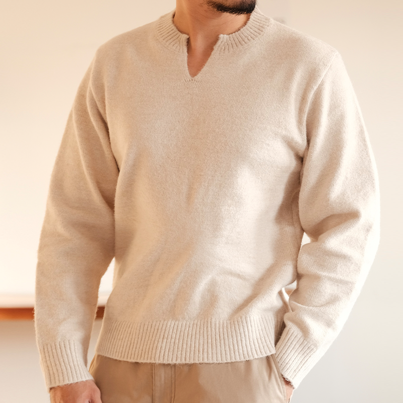 美式复古V领重磅宽松卫衣男秋冬