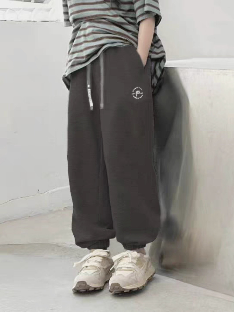 特价爱木橦品牌童装韩版春款针织卫裤运动裤儿童裤子男童女童灰绿