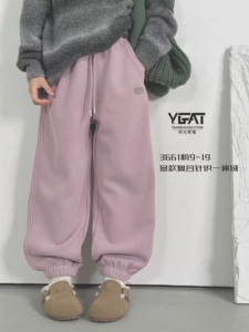 特价阳光爱橦品牌韩童装冬款一体绒针织卫裤运动裤儿童裤子女童
