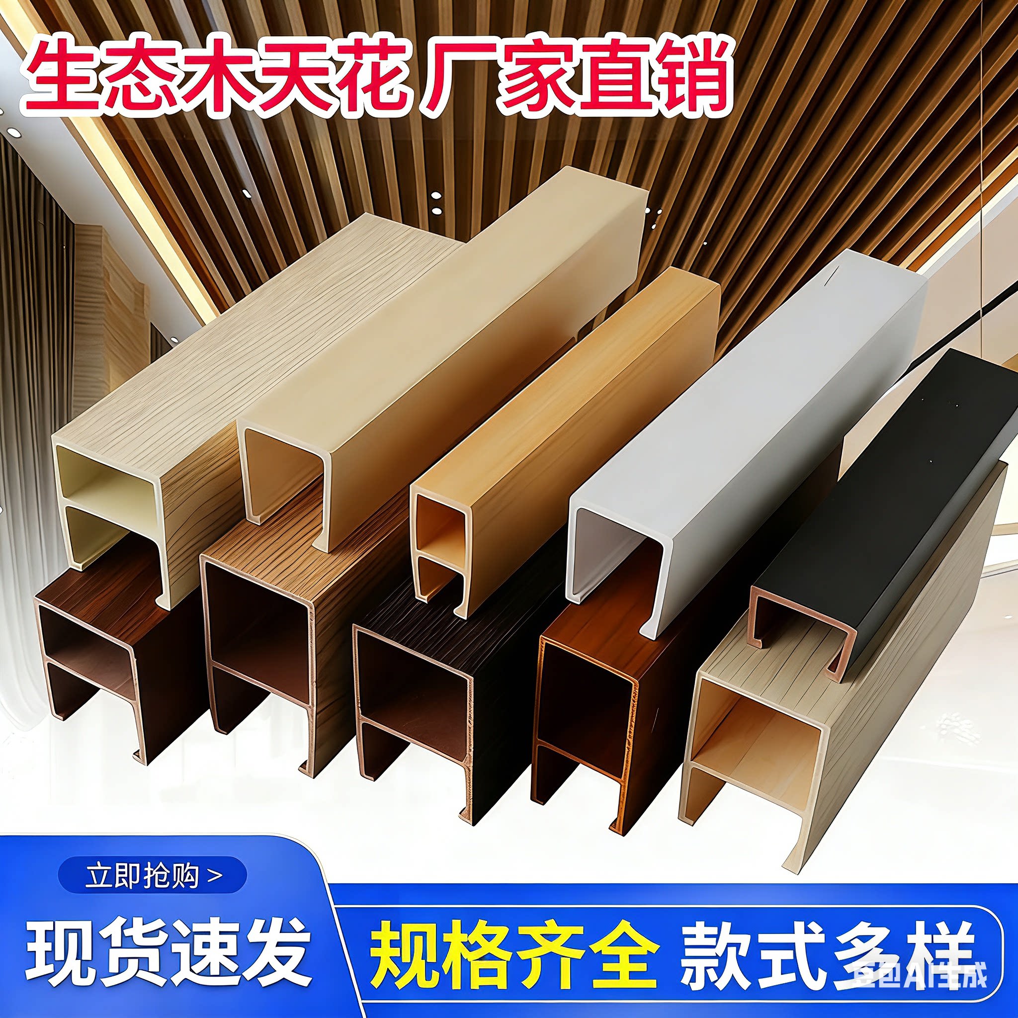 生态木天花吊顶多种规格颜色定尺