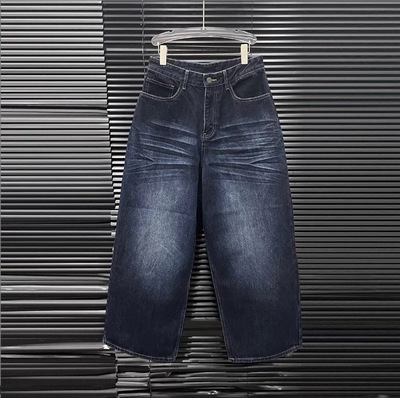 屁屁雪丨2025年秋冬新款美式复古宽松时尚低腰直筒阔腿裤牛仔长裤