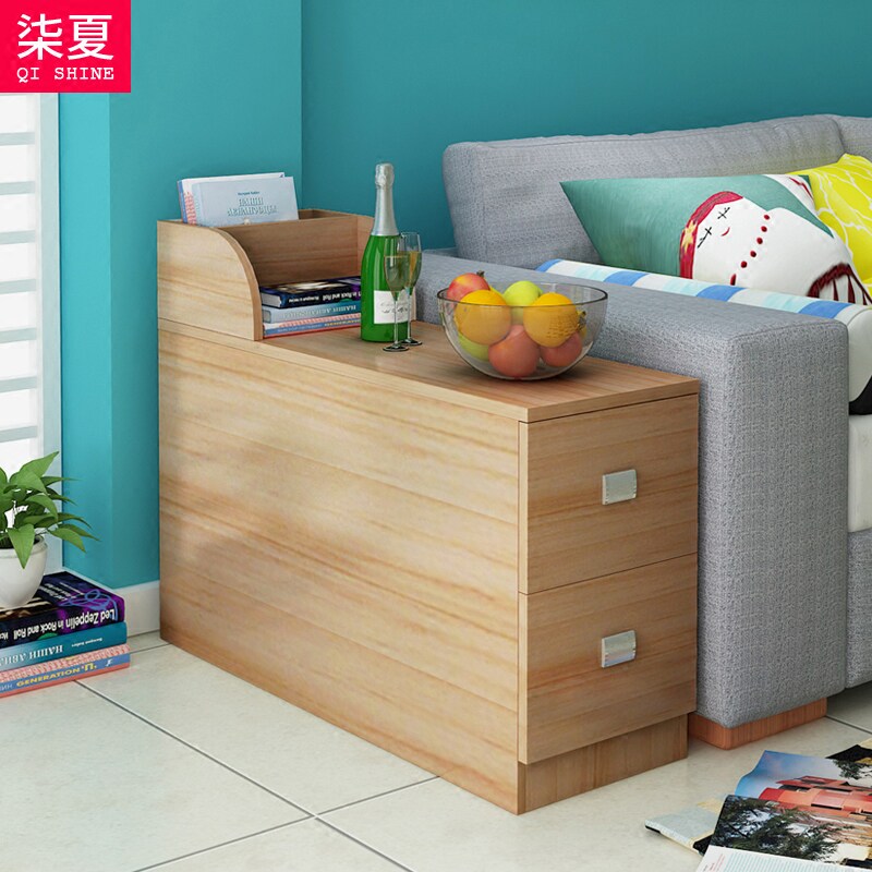 简现代实木边角客柜沙约发柜边储物柜角几边几厅小茶几沙发缝a-01