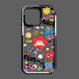 笑脸小红花手机壳苹果16ProMax透明壳适用iPhone15ProMax卡通14ProMax可爱13Pro防摔12ProMax赵露思同款11Pro