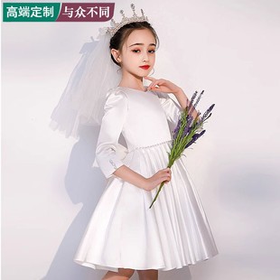 女童主持人钢琴表演出服儿童管弦乐声乐考级晚礼服模特走秀公主裙