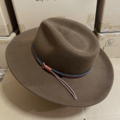 新款 帽子 复古牛仔帽大檐礼帽男西部牛仔帽软定型藏式 羊毛男款 美式