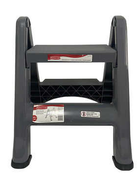 乐柏美Rubbermaid可移动两步梯两级脚踏梯二步梯黑色FG420903