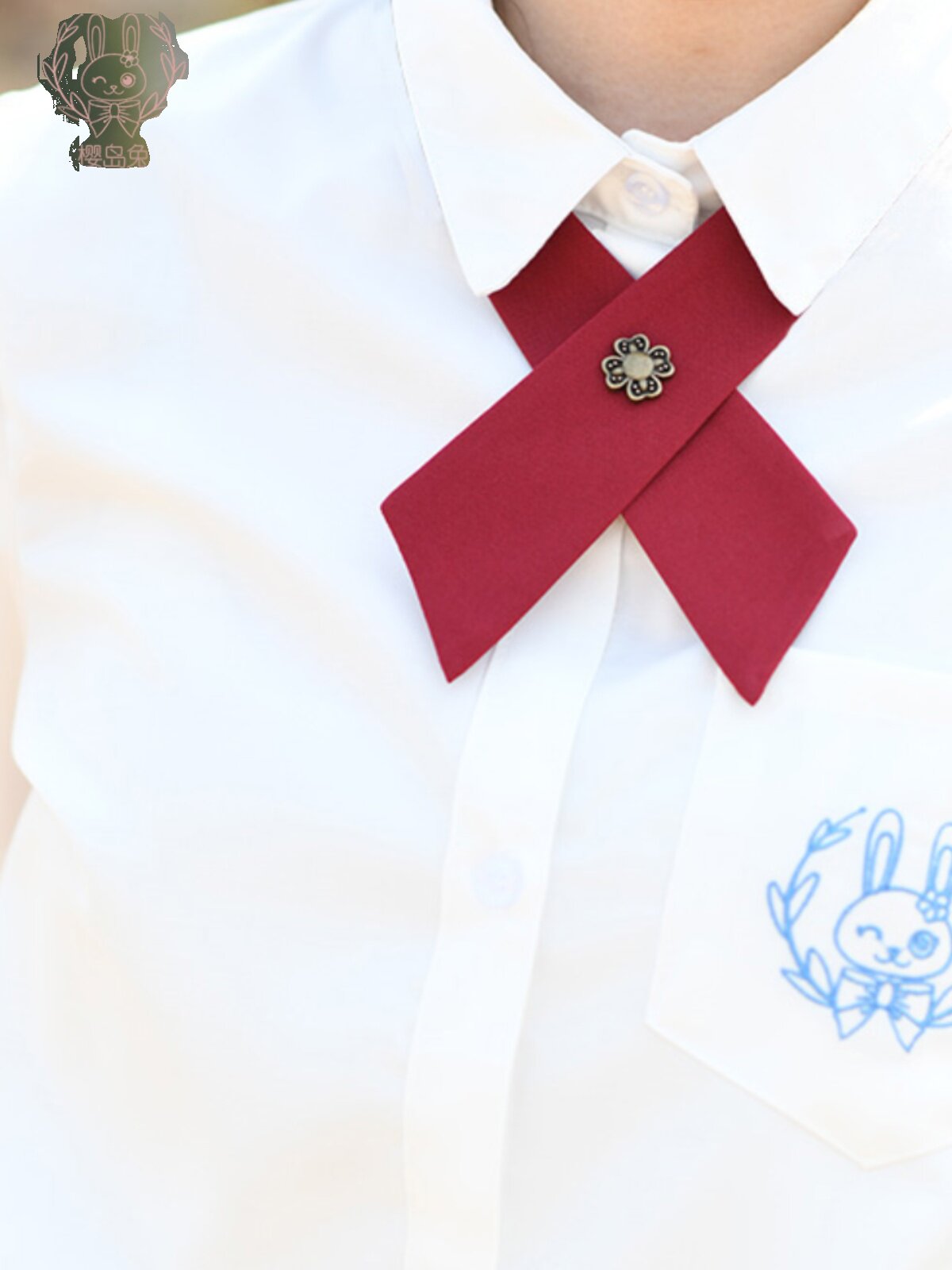 樱岛兔原创jk制服纯色十字交叉领结女学生日系领饰小物领带蝴蝶结