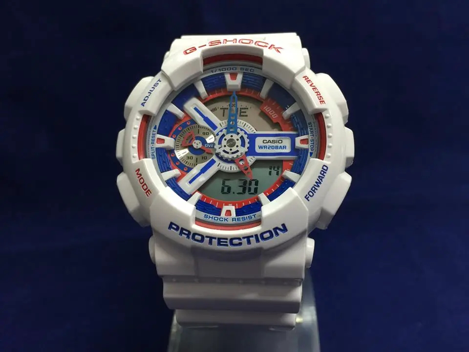 CASIO卡西欧G-SHOCK经典大表盘防水双显示情人节礼物GA-110TR-7A