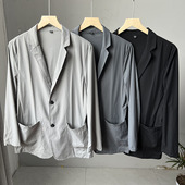 凉爽透气两粒扣速干冰丝单西服外套 春秋夏防晒薄款 休闲小西装 男士