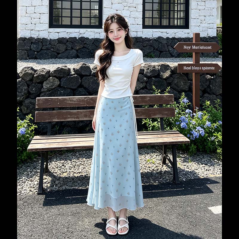 两件套夏季半身长裙独特绝美套装