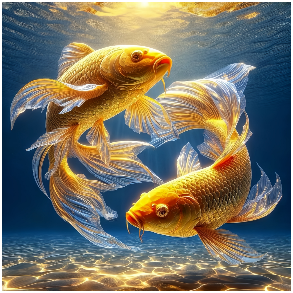 新款黄金多彩锦鲤招财贴画唯美仿真浴缸客厅卧室装饰不干胶贴纸