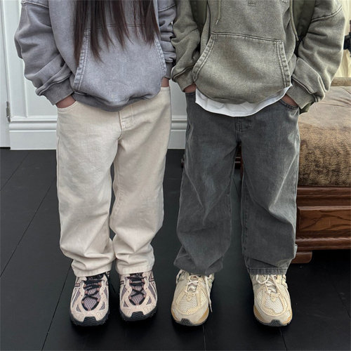 秀场色系合身小宽松休闲直筒裤