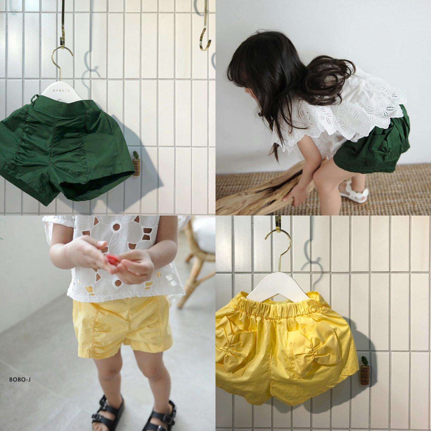 boboj▶BabyWe韩国代购童装女童短裤儿童蝴蝶结弹力夏季薄款裤子