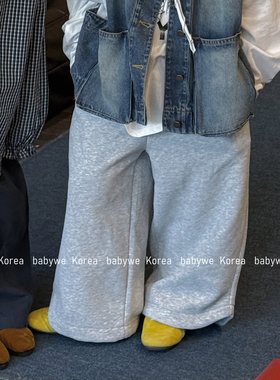 包邮▶bebenous主理人品牌26春新儿童弧线裤口可收口宽松直筒卫裤