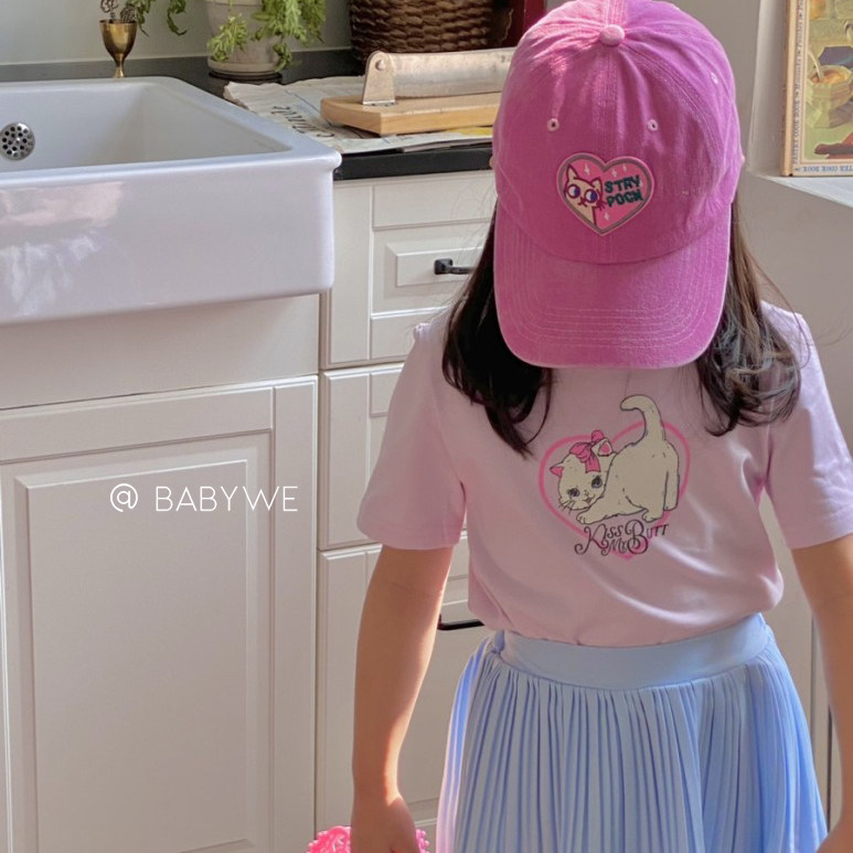 chouchou▲BabyWe韩国童装女童夏季可爱卡通小猫咪纯棉短袖T恤,童装/婴儿装/亲子装,T恤,淘宝优惠券,粉丝福利购,淘宝优惠卷