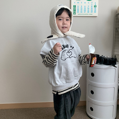 折扣比心口袋冬季宝宝加绒背心