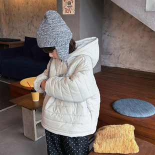 bebenous▶主理人品牌儿童夹棉半拉链连帽套头棉服男女童冬季外套