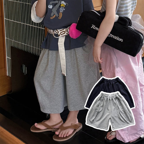 立体捏折松弛感休闲卫裤过膝中裤
