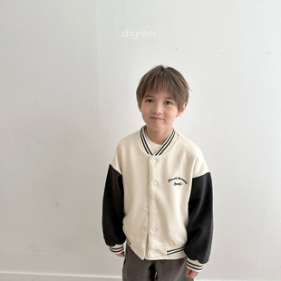 折▶BabyWe韩国代购digreen秋季儿童刺绣字母棒球服夹克纯棉外套
