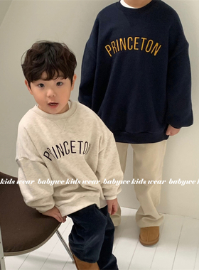 Lewan▲BabyWe韩国代购童装男女童冬季儿童Princeton洋气加绒卫衣