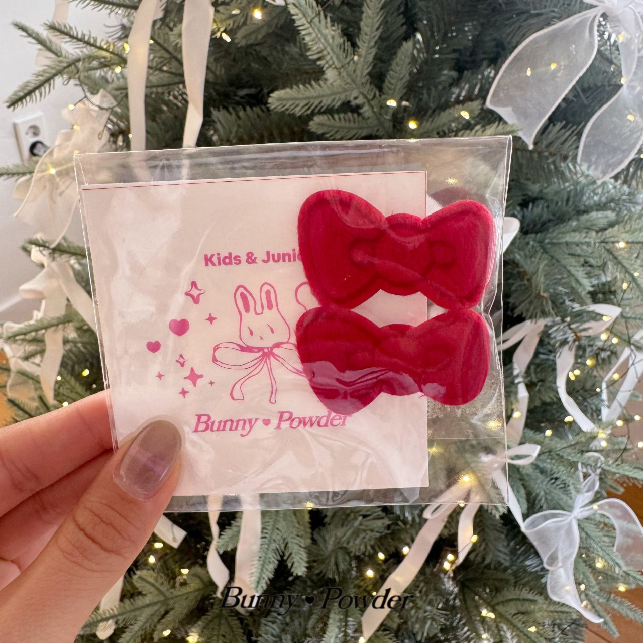 bunnyK门永存甜美毛绒蝴蝶结发夹