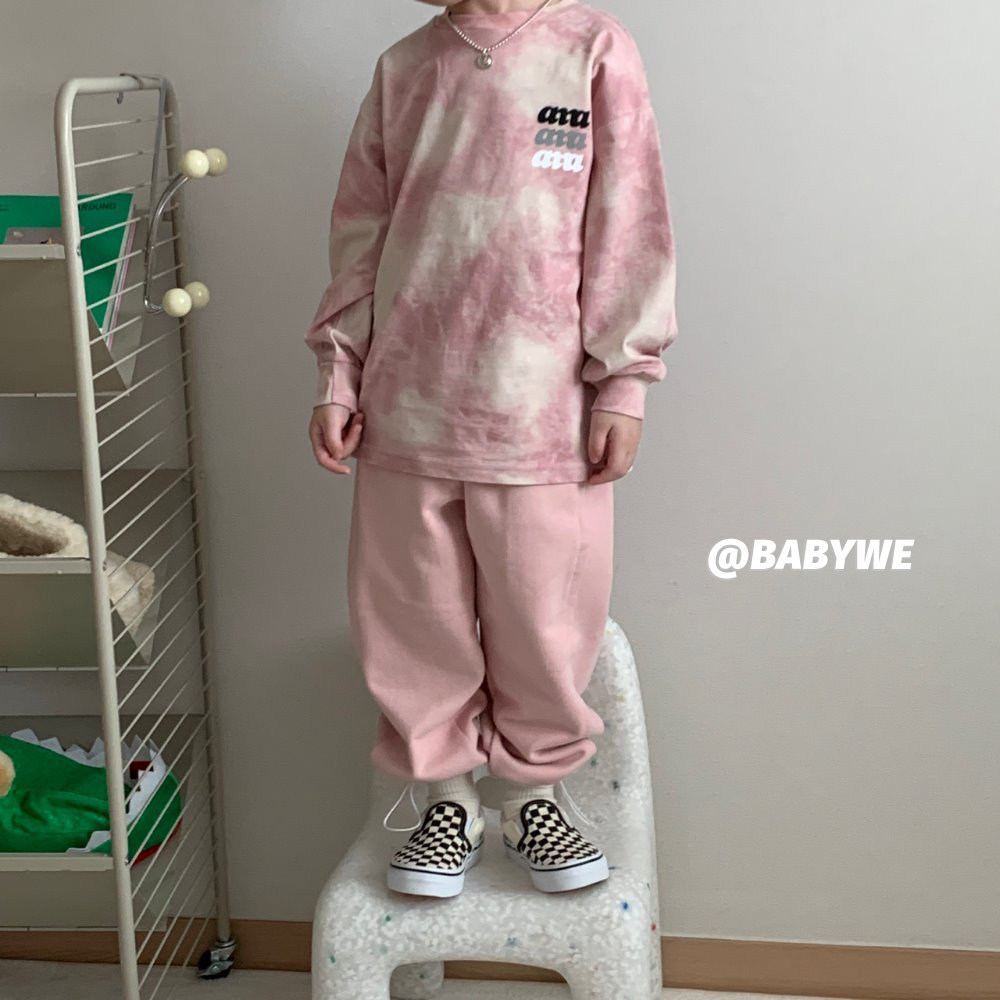 AMA▶BabyWe韩国代购童装儿童纯色抽绳纯棉可收口休闲长裤卫裤
