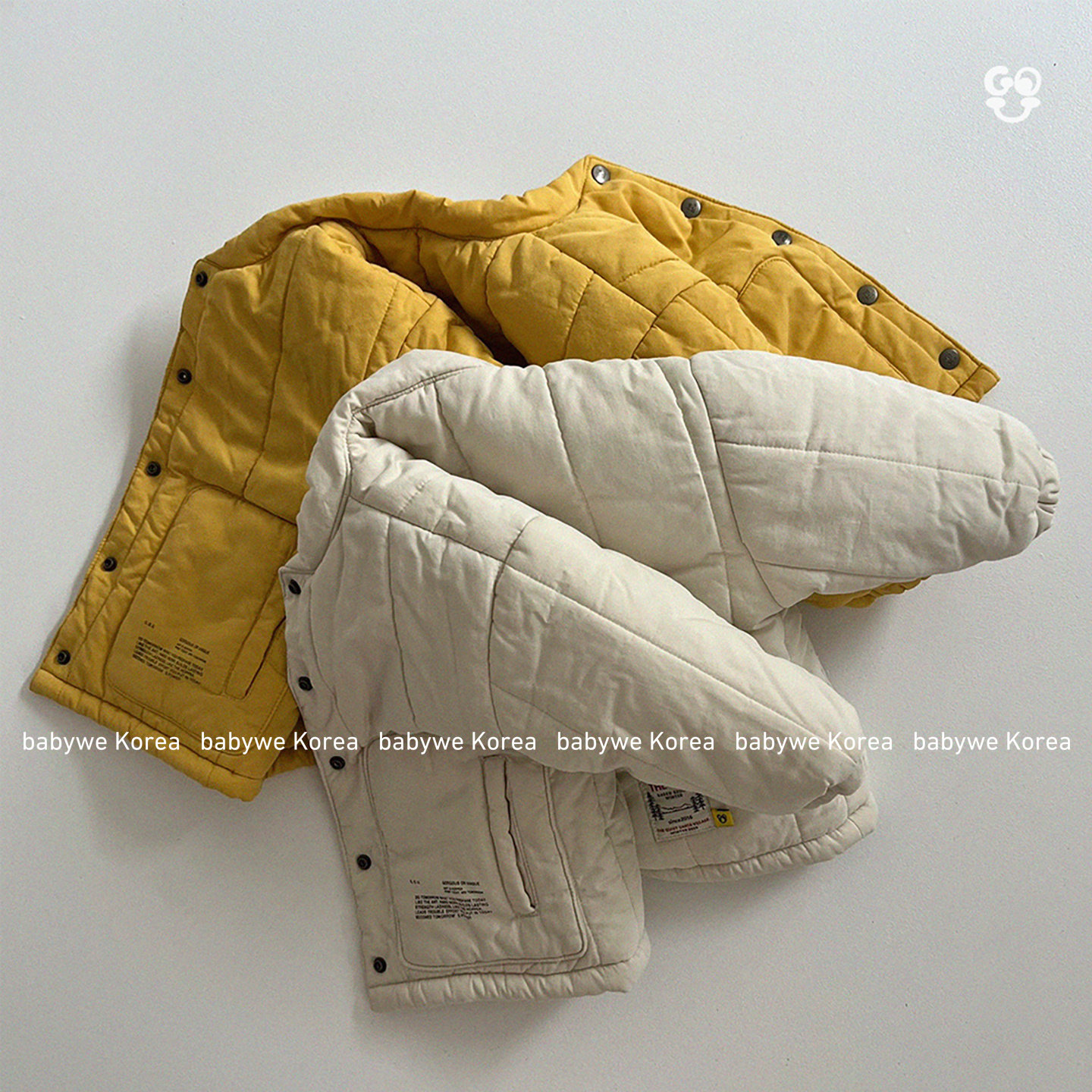 GOU▲BabyWe韩国代购25冬款男女童简约调性加绒保暖棉服外套