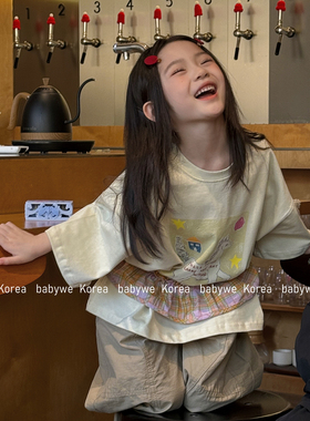 包邮▶bebenous主理人品牌春夏好运小马设计师涂鸦儿童纯棉短袖t