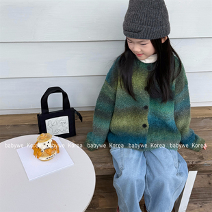 包邮▶bebenous主理人品牌男女童25冬新款渐变色保暖柔软毛衣外套