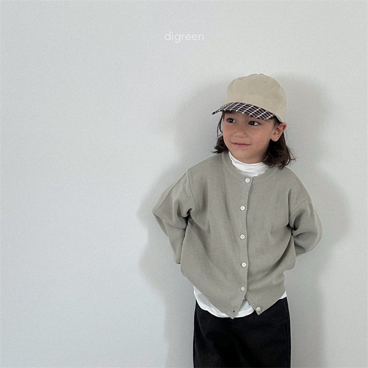 digreen▲BabyWe韩国代购童装25秋季男女童纯色柔软针织开衫外套