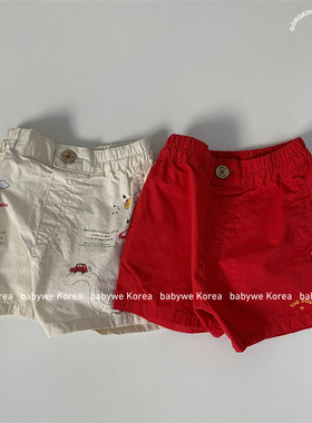 GOU▲BabyWe韩国代购童装25夏季儿童卡通印花纯棉短裤女童休闲裤